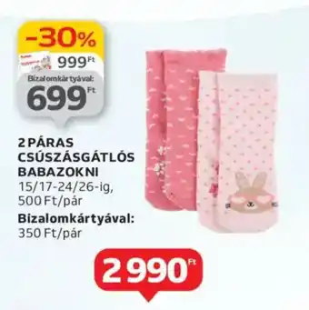 Auchan 2 pár csúszásgátls babazokni ajánlat