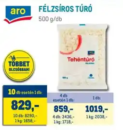 Metro Aro Félzsíros túró ajánlat