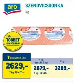 Metro Aro Szendvicssonka ajánlat