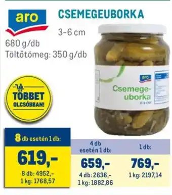 Metro Aro csemegeuborka ajánlat