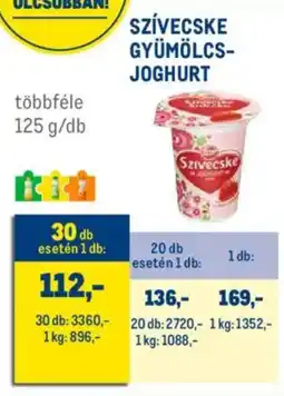 Metro Szívecske gyümölcs-joghurt ajánlat