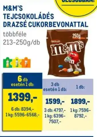 Metro M&M's Tejcsokoládés drazsé cukorbevonattal ajánlat