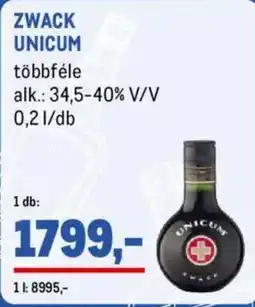 Metro Zwack Unicum ajánlat