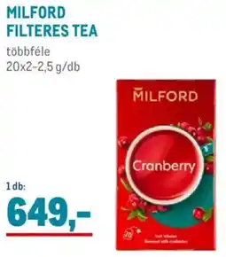 Metro Milford filteres tea ajánlat