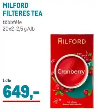 Metro Milford filteres tea ajánlat