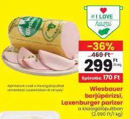 Spar Wiesbauer borjúpárizsi, Laxenburger parizer ajánlat