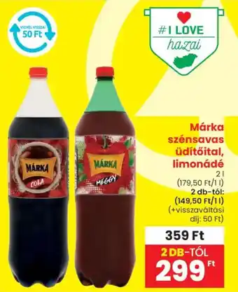 Spar Márka szénsavas Üdítőital, limonádé ajánlat