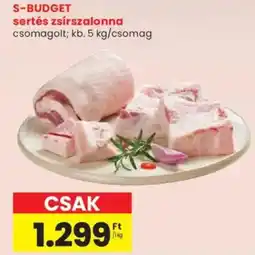 Spar S-BUDGET sertés zsírszalonna ajánlat