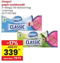 Spar Ooops! papír zsebkendő ajánlat