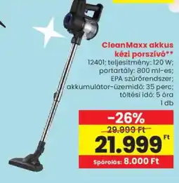 Spar CleanMaxx akkus kézi porszívó ajánlat