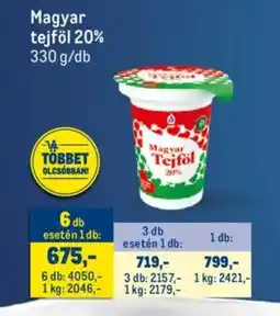 Metro Magyar tejföl 20% ajánlat