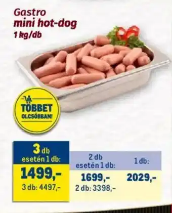 Metro Gastro mini hot-dog ajánlat