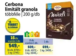 Metro Cerbona limitált granola ajánlat