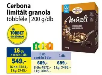 Metro Cerbona limitált granola ajánlat