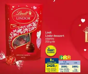 Metro Lindor desszert ajánlat