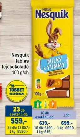 Metro Nesquik táblás tejcsokoládé ajánlat