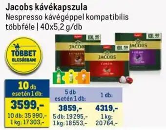 Metro Jacobs kávékapszula ajánlat