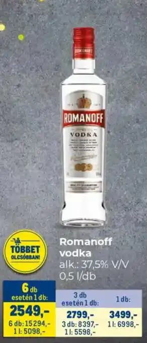 Metro Romanoff vodka ajánlat