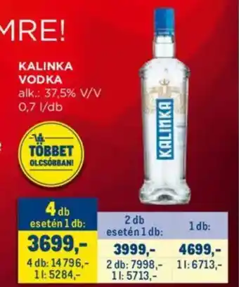 Metro Kalinka vodka ajánlat