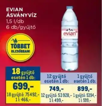 Metro Evian ásványvíz ajánlat