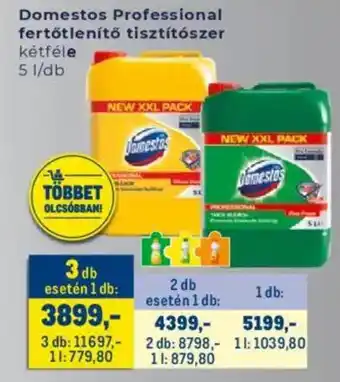 Metro Domestos Professional fertőtlenítő tisztítószer ajánlat