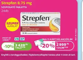 Kulcs Patika Strepsils Strepsils 8,75 mg ajánlat