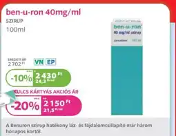 Kulcs Patika Ben-u-ran 40mg/ml szirup ajánlat