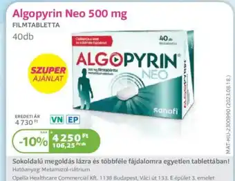 Kulcs Patika Algopyrin Neo 500 mg filmtabletta ajánlat