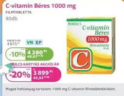 Kulcs Patika C-vitamin Béres 1000 mg ajánlat