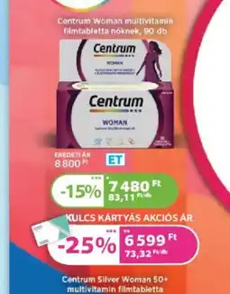 Kulcs Patika Centrum Women multivitamin tabletta ajánlat