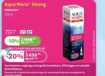 Kulcs Patika Aqua Maris Strong Orrspray ajánlat