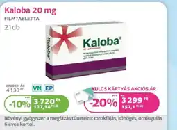 Kulcs Patika Kaloba 20 mg filmtabletta ajánlat