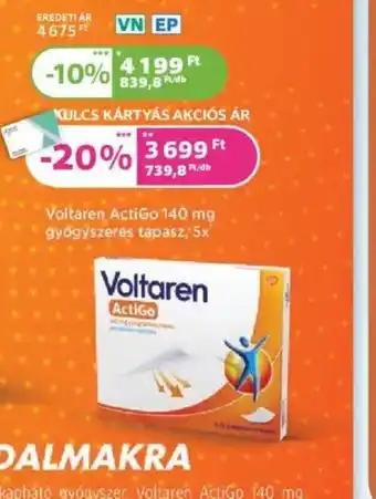 Kulcs Patika Voltaren Actigo 140 mg ajánlat