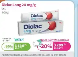 Kulcs Patika Diclac Long 20 mg/g gél ajánlat