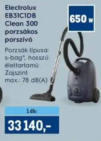 Metro Electrolux EB31C1DB Clean 300 porzsákos porszívó ajánlat