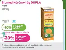 Kulcs Patika Biomed Körömvirág Dupla Krém ajánlat