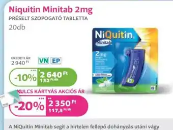 Kulcs Patika Niquitin Minitab 2 mg ajánlat