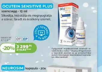 Kulcs Patika Ocutein Sensitive Plus szemcsepp ajánlat