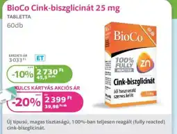 Kulcs Patika BioCo Cink-biszgliicinát 25 mg ajánlat