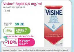 Kulcs Patika Visine® Rapid 0,5 mg/ml oldatos szemcsepp ajánlat