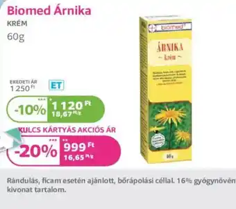 Kulcs Patika Biomed Árnika krém ajánlat