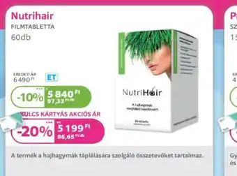 Kulcs Patika Nutrihair Filmtabletta ajánlat