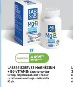 Kulcs Patika LAB365 Szerves Magnézium + B6-vitamin ajánlat