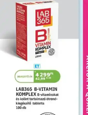 Kulcs Patika LAB365 B-vitamin komplex ajánlat