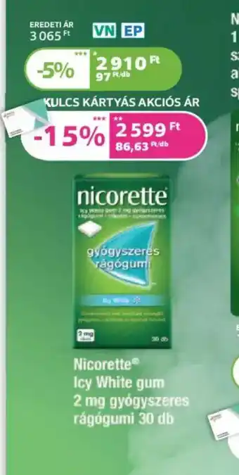 Kulcs Patika Nicorette Icy White Gum ajánlat