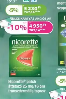 Kulcs Patika Nicorette Patch ajánlat