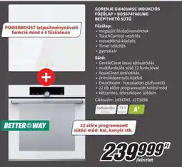 Media Markt Gorenje GI6401WSC Indukciós Fözölap + BOS6747A01WG Beépíthetö sütö ajánlat