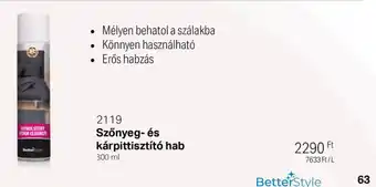 BetterStyle Szőnyeg- és kárpittisztít hab ajánlat