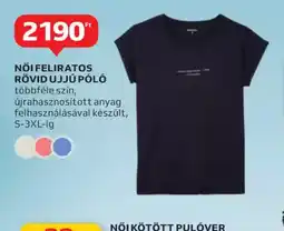 Auchan Női feliratos rövid ujjú pl ajánlat