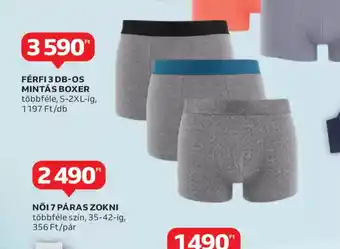 Auchan Férfi 3 db-os mintás boxer ajánlat